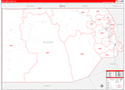 Box Elder County Wall Map Red Line Style